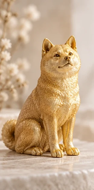 純金の置物（柴犬）